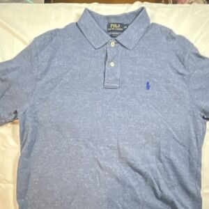 Polo Ralph Lauren Classic Fit Blue Short Sleeve Polo Shirt Men's Size L Logo